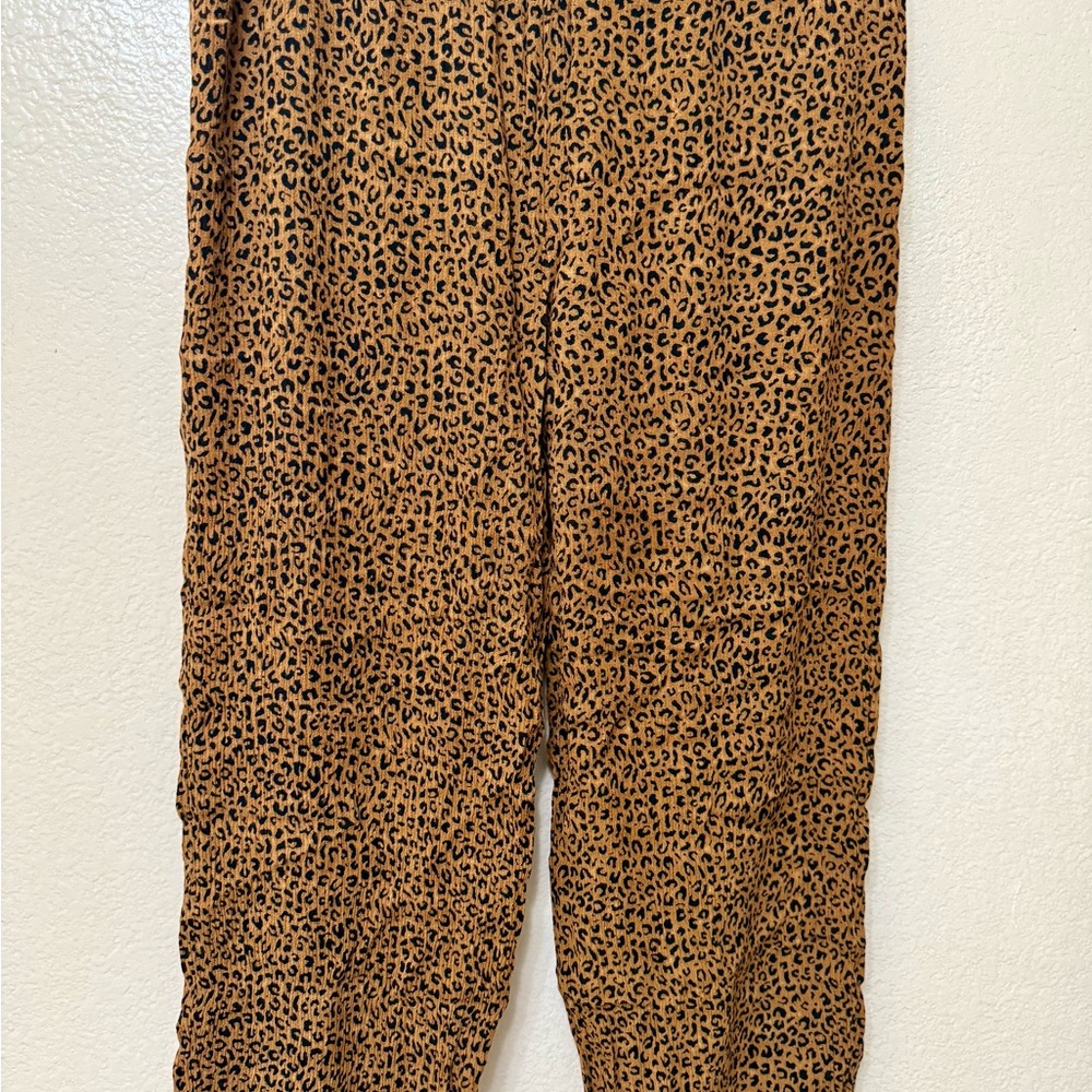 Vtg California Krush Leopard Print lounge/palazzo Pants oversized wide leg linen